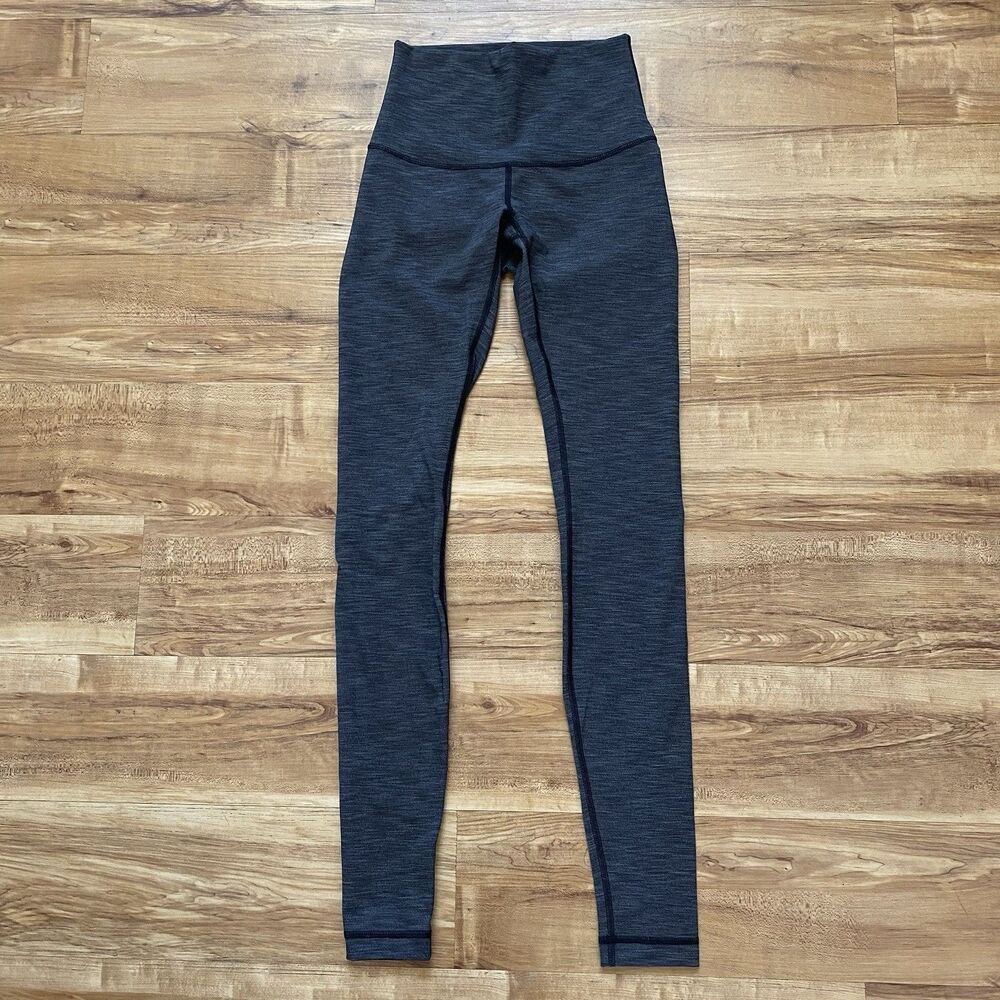 LULULEMON Women 4 High Times High Rise Heather Gray Full Length Leggings Yoga